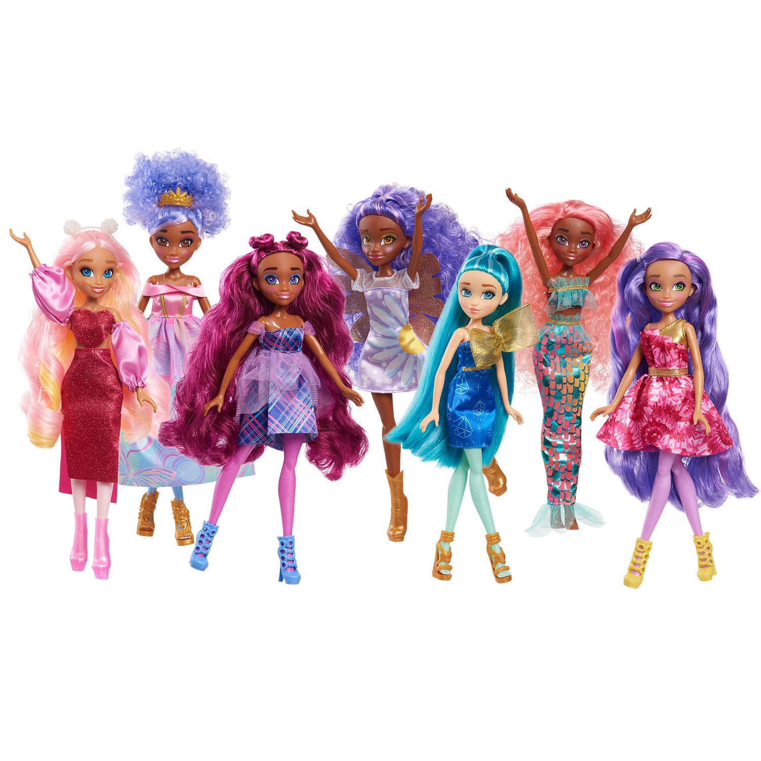 Hairmazing Fantasy Fashion Dolls 7-Pack,  Kids Toys for Ages 3 Up, Gifts and Presents