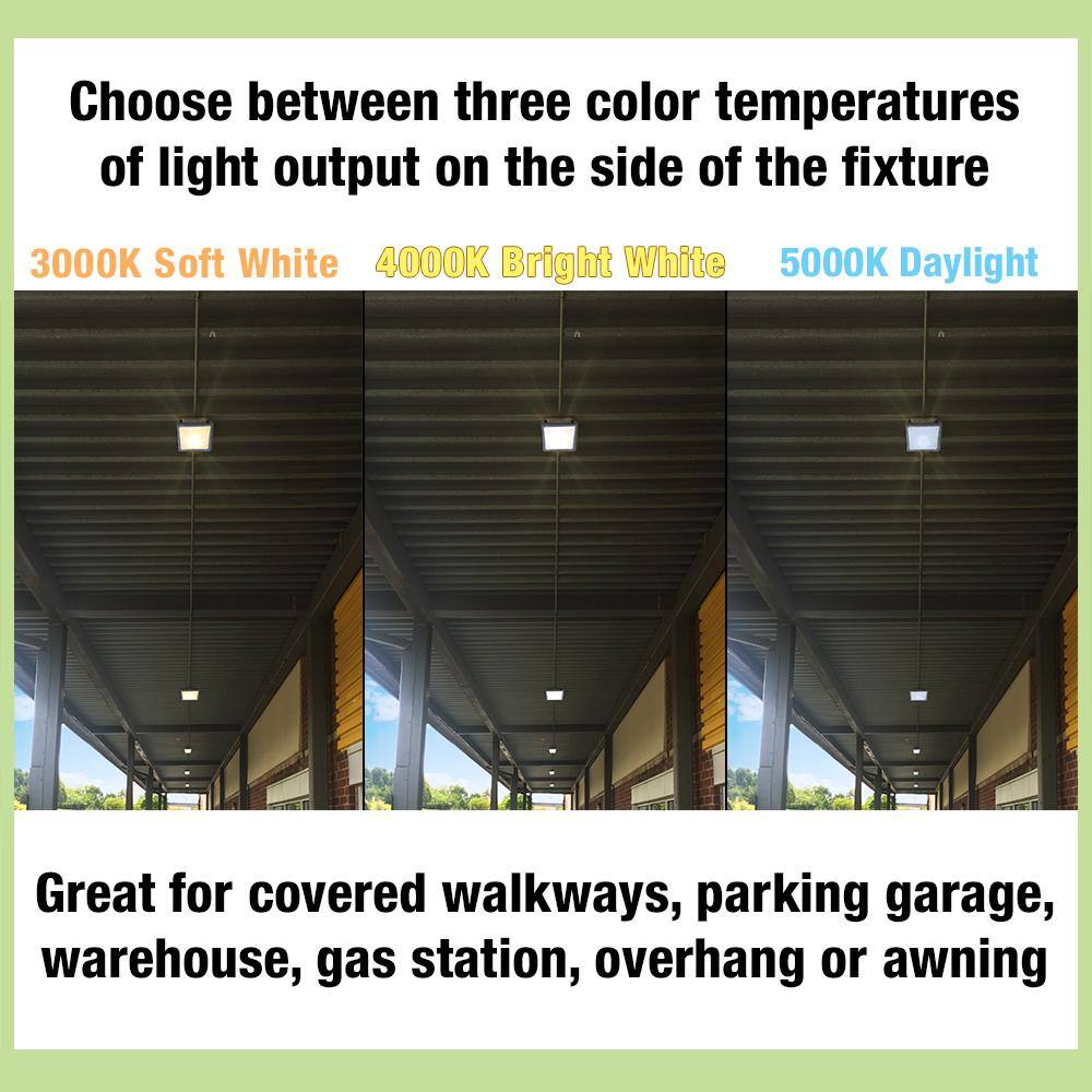 Commercial Electric Bronze Exterior Outdoor LED Canopy Light Area Light Flood Light 5850 Lumens Color Selectable Impact Resistant 60602101