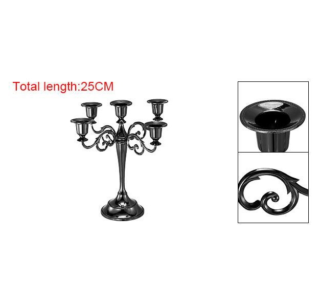 Unique Bargains Home Decor Wedding Birthday Party Candelabra Candle Holders 5 Arm Metal Candlestick