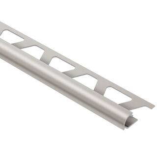 Schluter Systems Rondec Satin Nickel Anodized Aluminum 516 in. x 8 ft. 2-12 in. Metal Bullnose Tile Edging Trim RO80AT