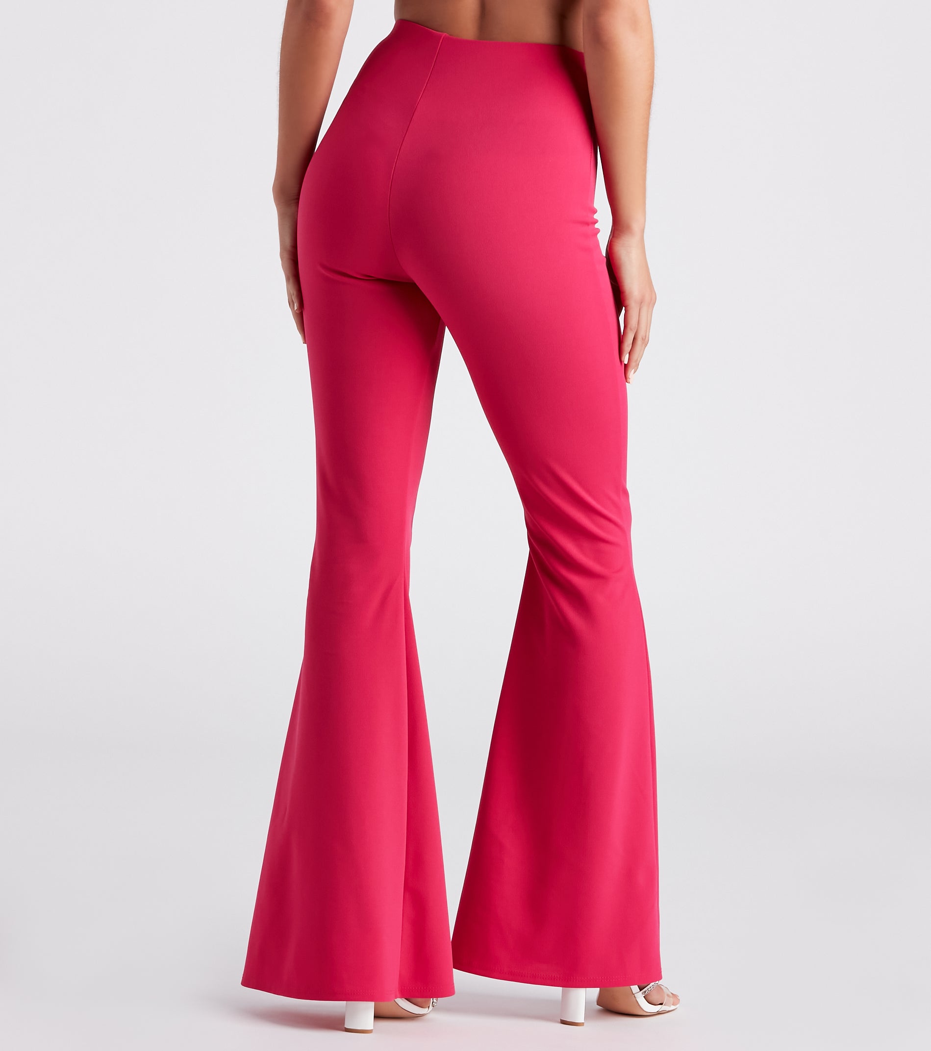 Split Decision Crepe Flare Pants