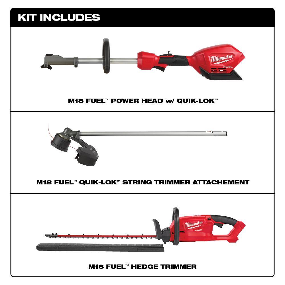 MW M18 FUEL 18V Lithium-Ion Brushless Cordless QUIK-LOK String Trimmer and Hedge Trimmer Combo Kit (2-Tool) 2825-20ST-2726-20