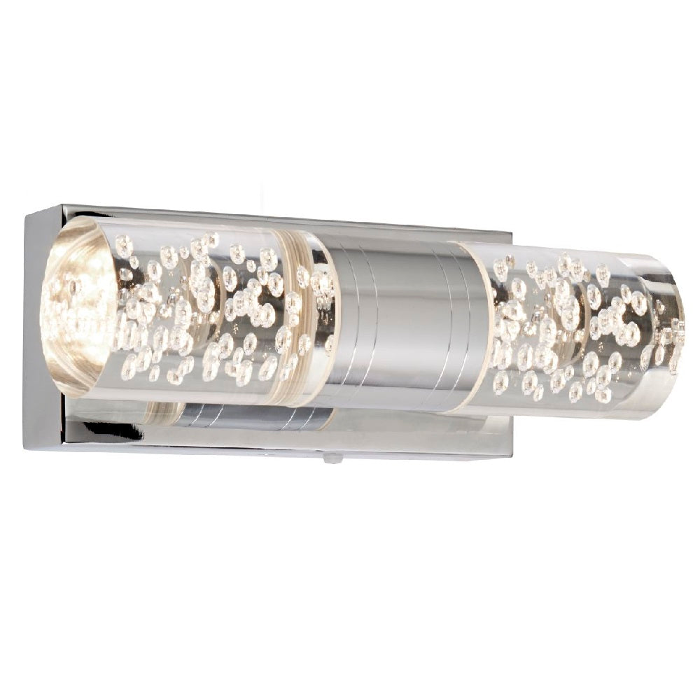 Britalia BRT330047 LED Polished Chrome & Twin Bubble Shade Bathroom Switched Wall Light