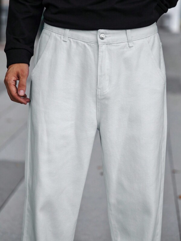 Hypemode Men Cotton Slant Pocket Straight Leg Jeans