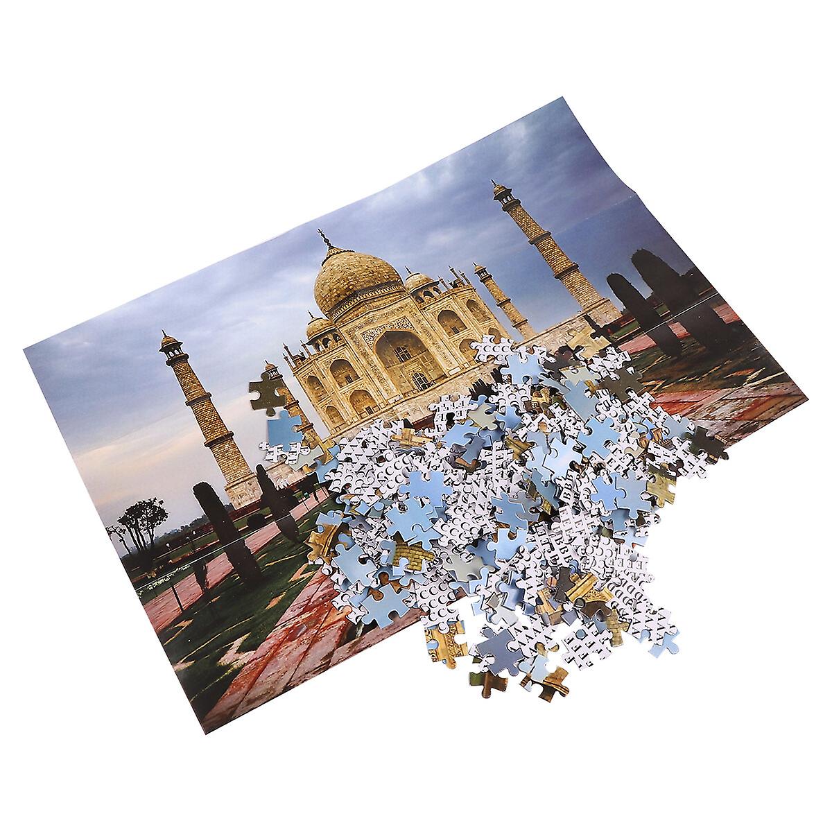 1 Set/1000pcs Taj Mahal Pattern Jigsaw Puzzle Toy Creative Paper Puzzle Educational Jigsaw Funny Puzzle Toy For Playing