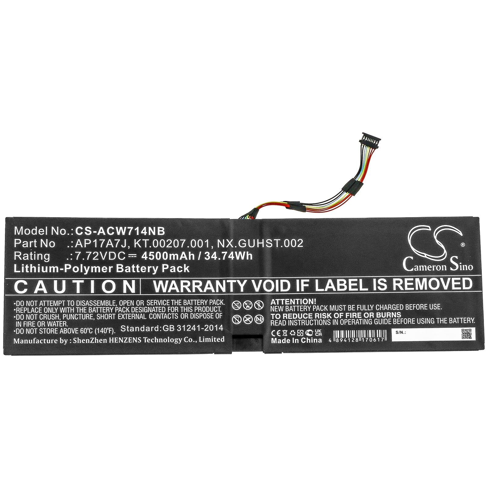 Acer Swift 7 SF71451T Swift 7 SF71451TM16F Swif Replacement Battery BatteryClerkcom Laptop and Notebook