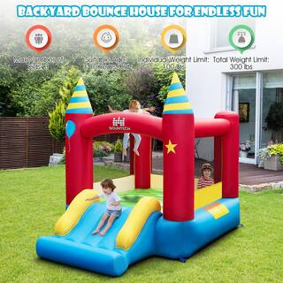 Costway Inflatable Bounce House Kids Jumping Bouncer Indoor Outdoor with 480-Watt Blower NP10708US