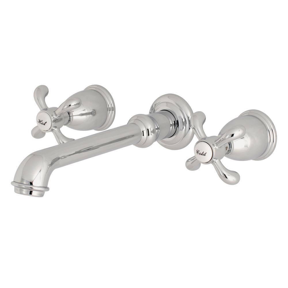 Kingston Brass French Country 2-Handle Bathroom Wall Mounted Faucet in Polished Chrome HKS7121TX