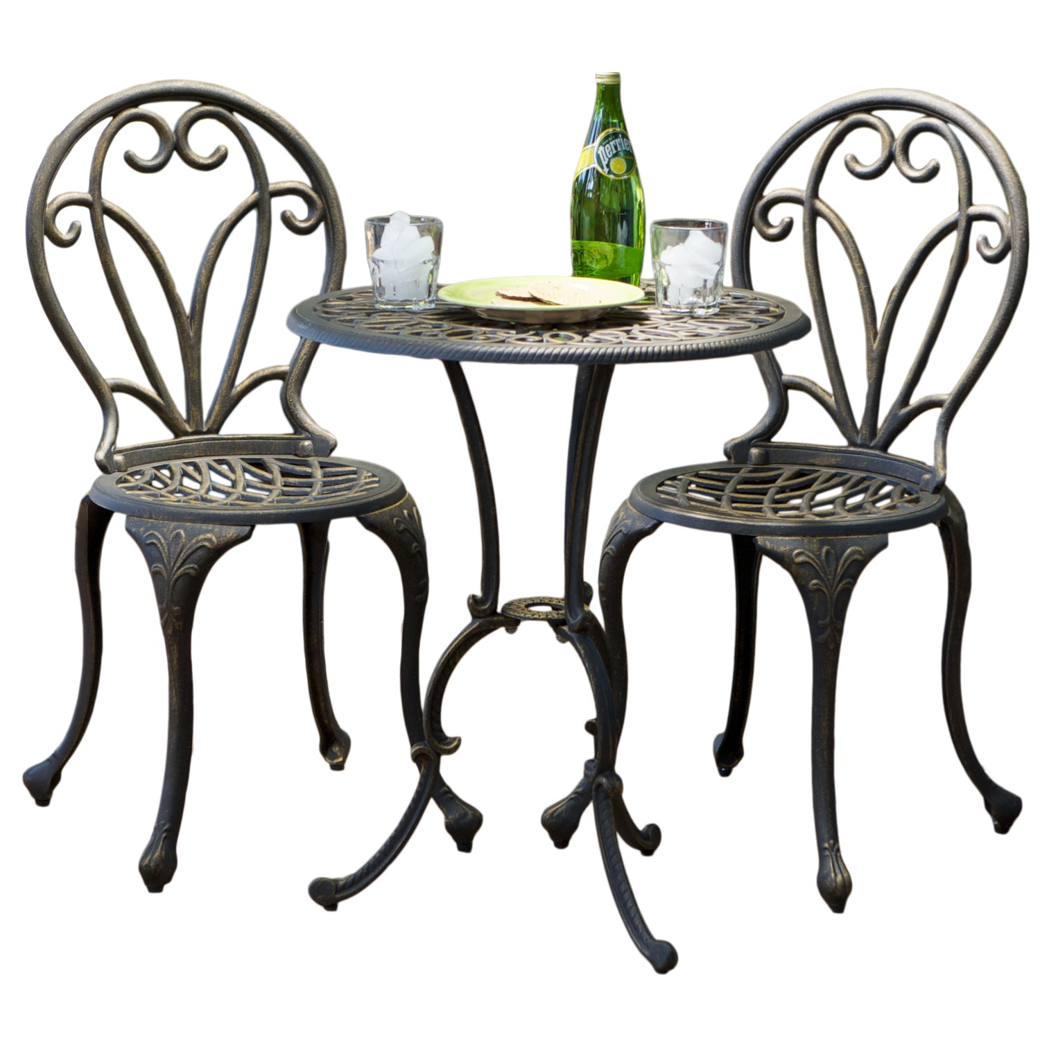 Windsor Dark Gold Cast Aluminum 3-piece Bistro Set