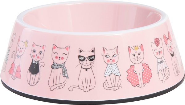 Frisco Pink Cute Cats Melamine Cat Bowl， 1.5 Cup