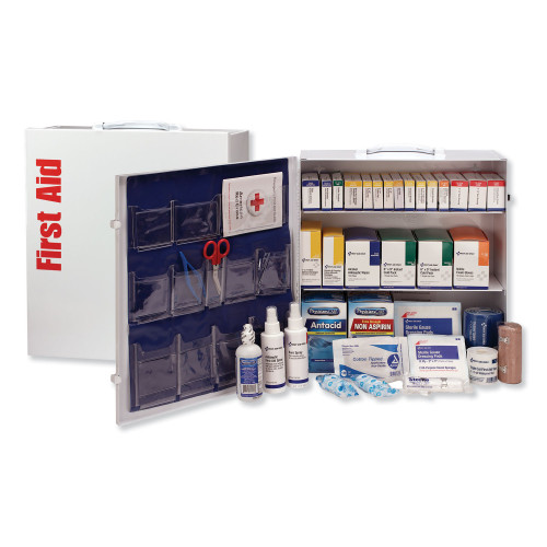 First Aid Only ANSI 2015 Class A+ Type I and II Industrial First Aid Kit 100 People， 676 Pieces， Metal Case (90575)