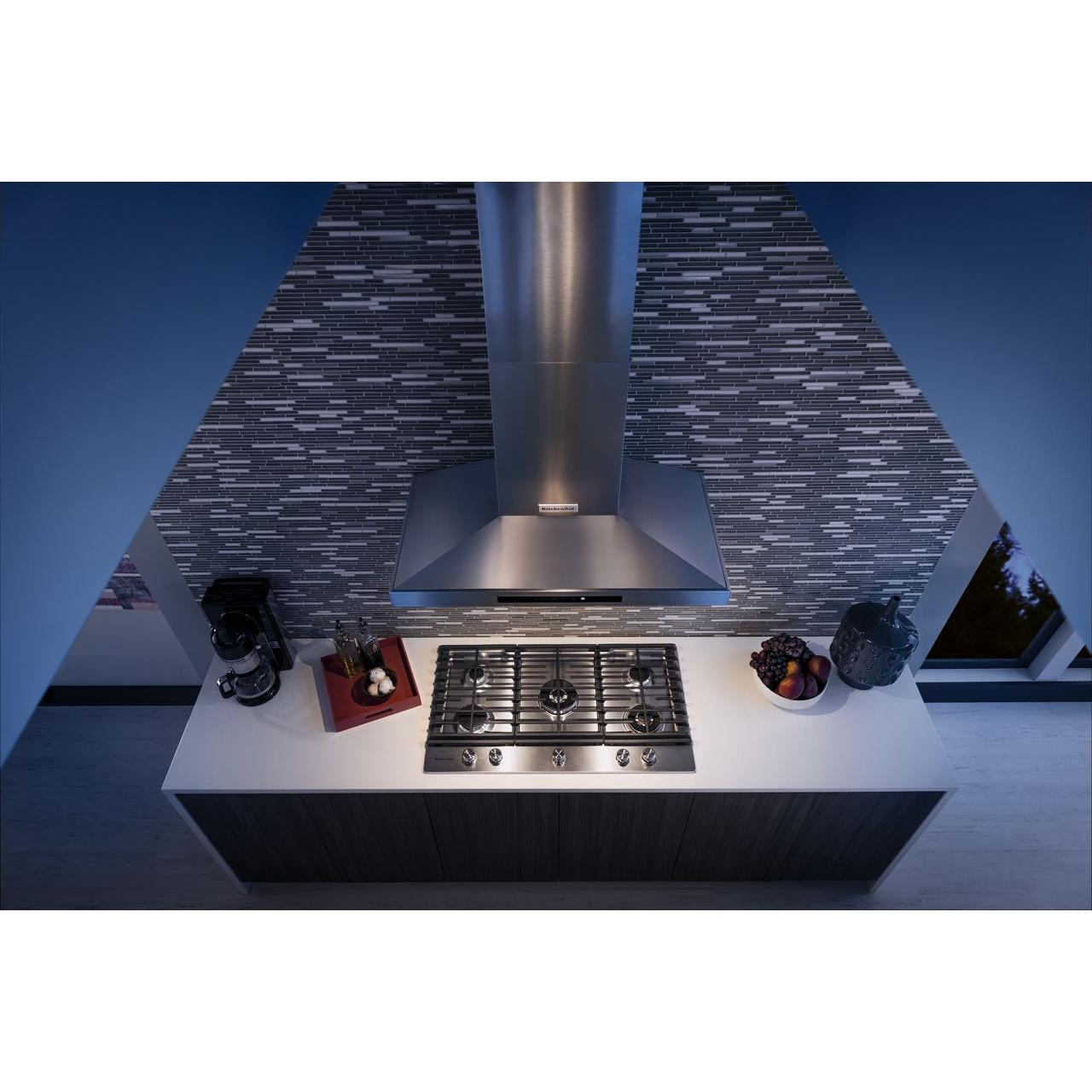 KitchenAid 36-inch Built-in Gas Cooktop with Griddle KCGS956ESS