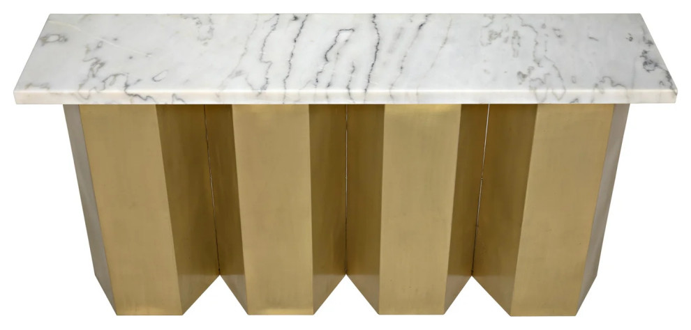 Memphis Console  Stone  Antique Brass Finish   Contemporary   Console Tables   by Rustic Home Furniture Deco  Houzz