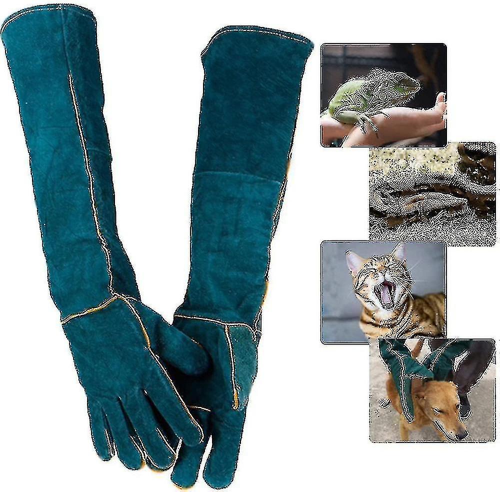 Anti-bite Handling Gloves For Animals， Reptiles - Protective Gloves Green Electric Welding