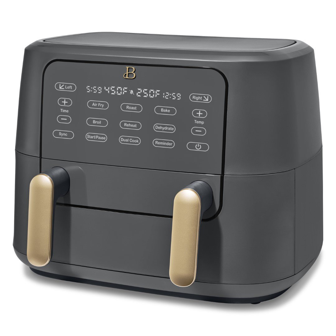 Beautiful 9QT TriZone Air Fryer， Oyster Grey by Drew Barrymore