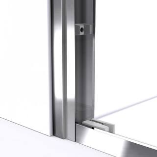 DreamLine Duet 44 to 48 in. x 72 in. Semi-Semi-Frameless Bypass Sliding Shower Door in Brushed Nickel SHDR-1248728-04