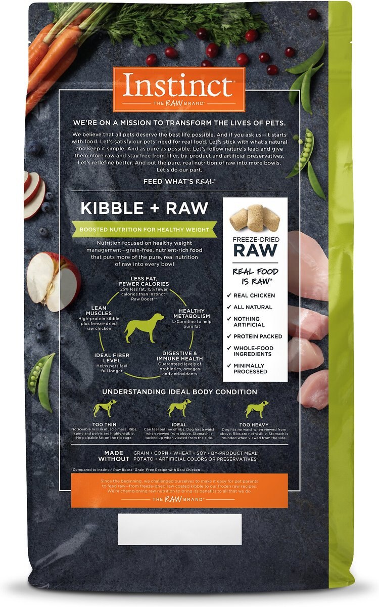 Instinct Raw Boost Healthy Weight Grain-Free Chicken and Freeze-Dried Raw Pieces Recipe Dry Dog Food