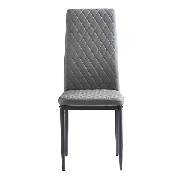 Dining Chair Leather Diamond Grid Pattern Home Conference Chair Set Of 4 - 20.47*15.75 *37.8INCH