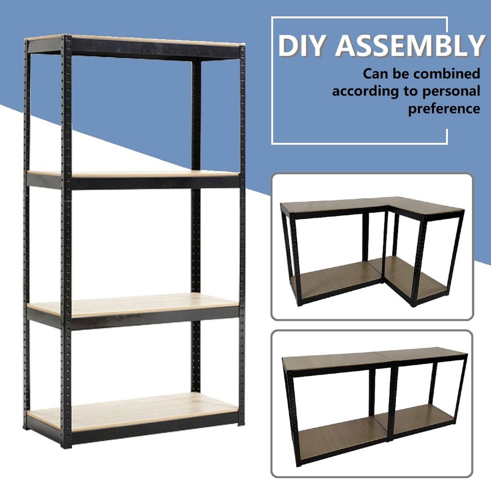 Storage Shelves   4 Tier Adjustable Garage Storage Shelving  Heavy Duty Metal Storage Utility Rack Shelf Unit