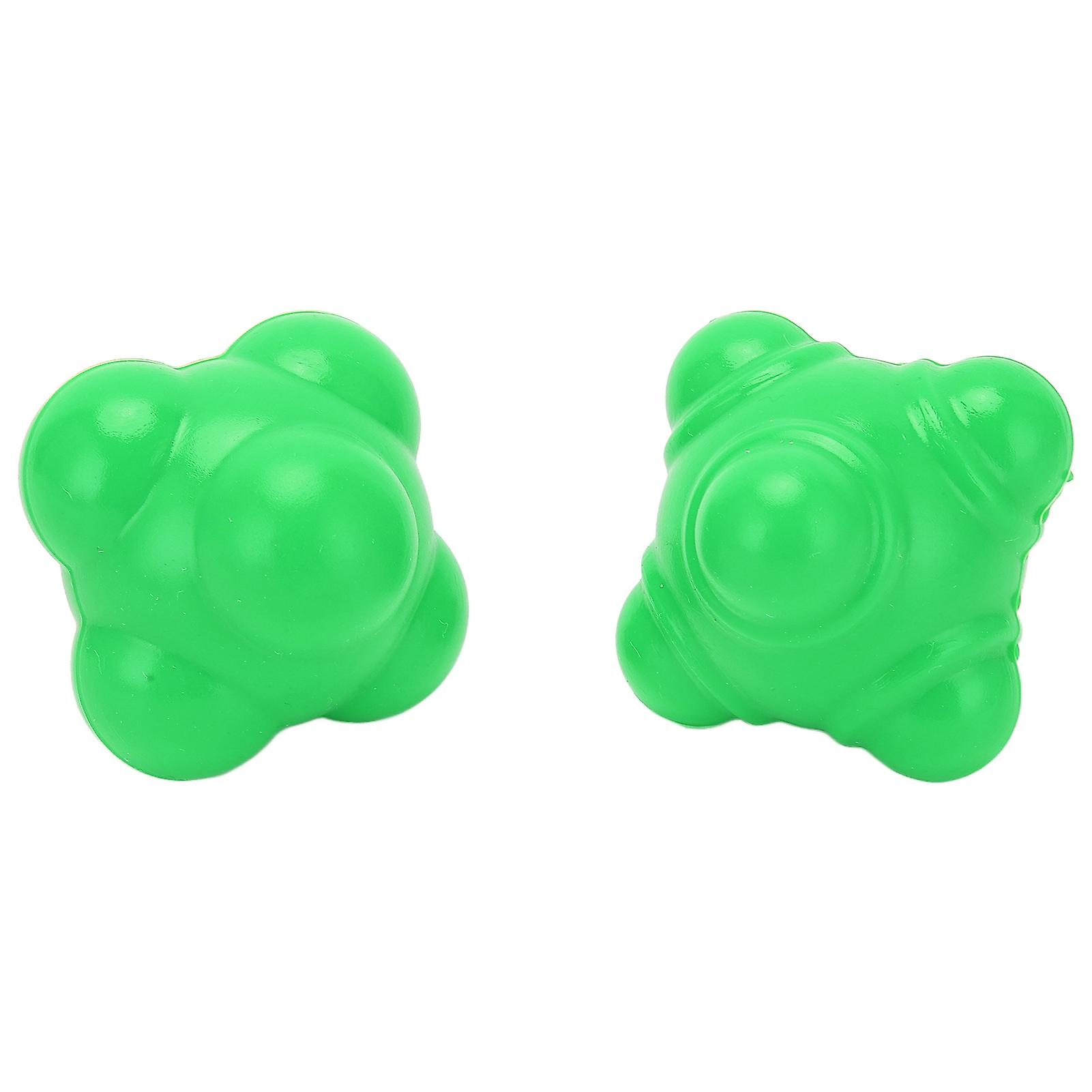 2pcs Rubber Reaction Bounce Balls Irregular Shape Reaction Balls For Coordination Agility Speed Traininggreen