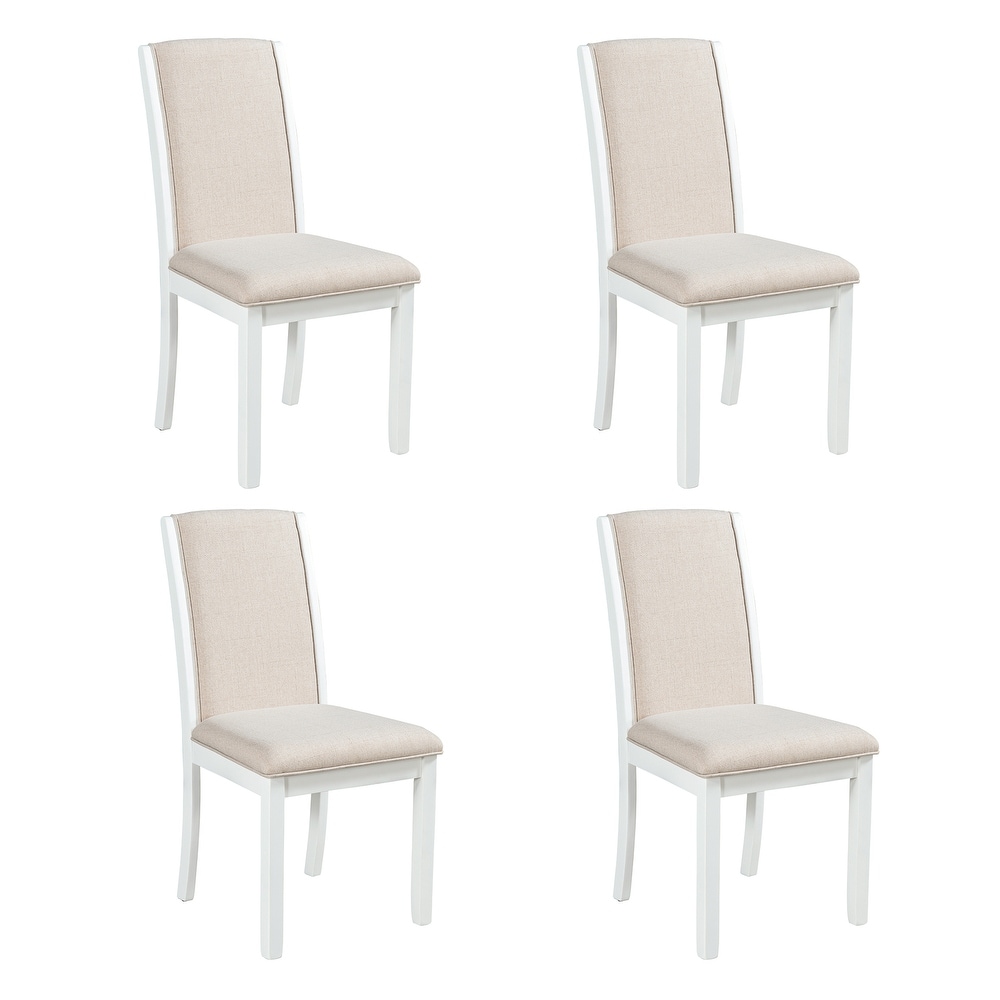 Upholstered Dining Chairs Set of 4  Fabric Dining Room Kitchen Side Chair with Rubberwood Legs for Kitchen/Living Room/Bedroom