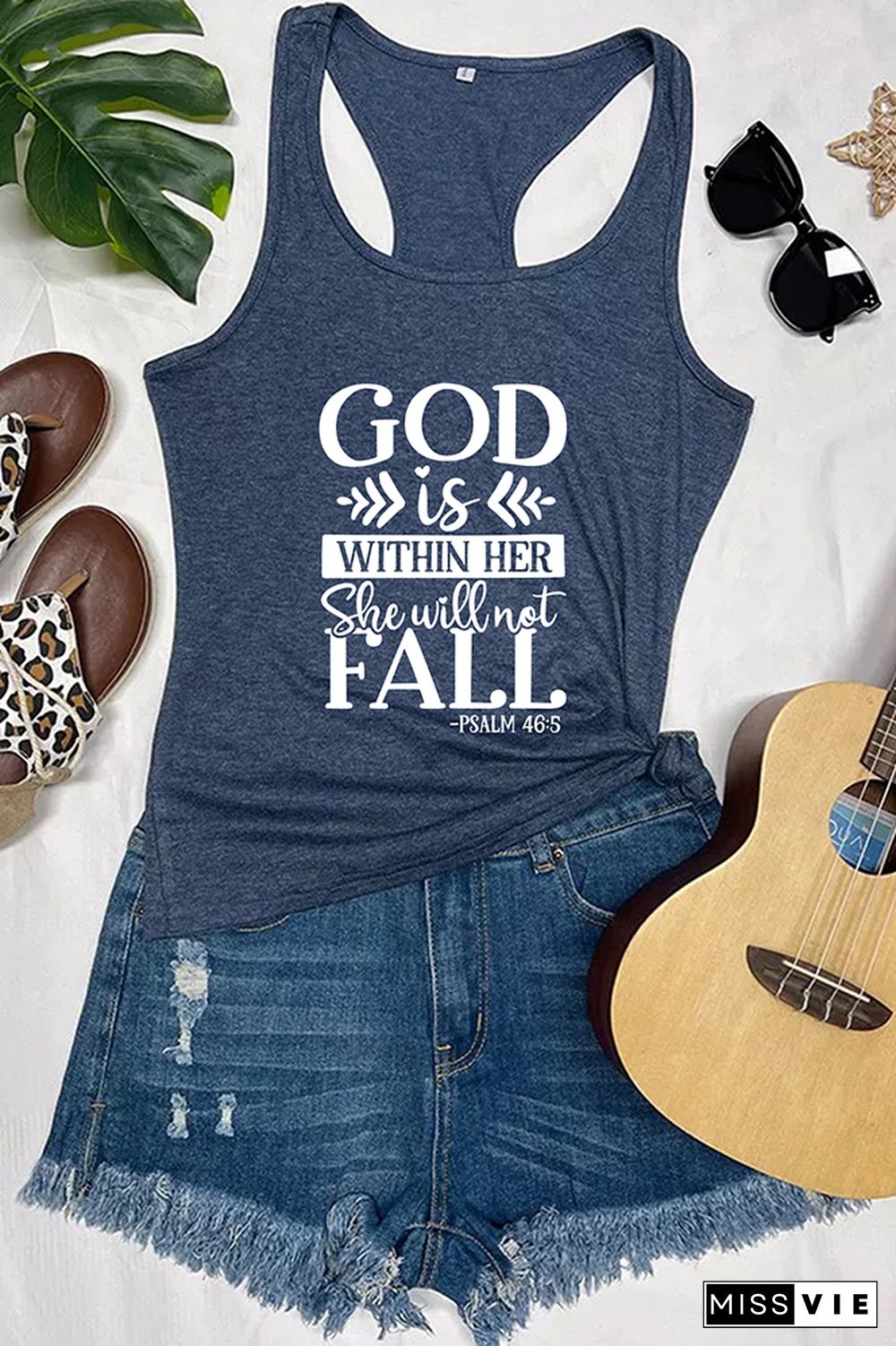 God is within her she will not fall Sleeveless Tank Top Wholesale