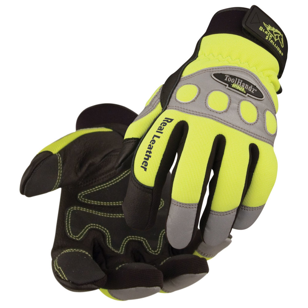 Black Stallion ToolHandz Pigskin Hi-Vis Mechanics Gloves 2X