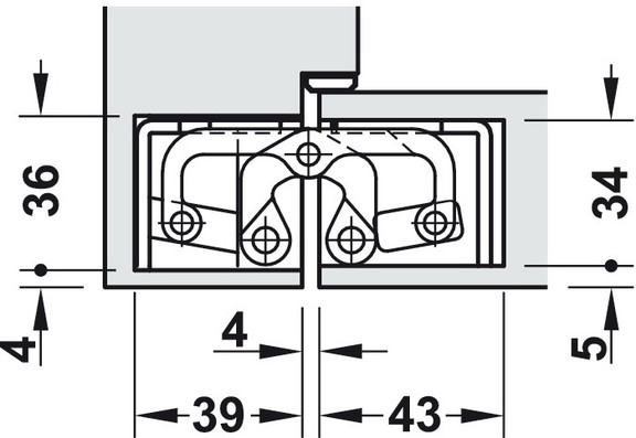 Hafele Concealed Hinge TECTUS TE 645 3D