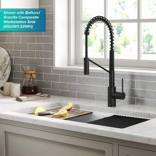 KRAUS Oletto Touchless Sensor Commercial Pull-Down Single Handle Kitchen Faucet in Matte Black KSF-2631MB