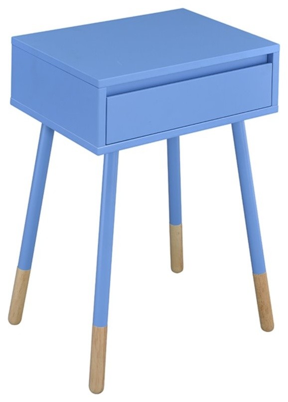 Furniture of America Pegle Contemporary Wood 1 Drawer End Table in Blue   Midcentury   Side Tables And End Tables   by Homesquare  Houzz