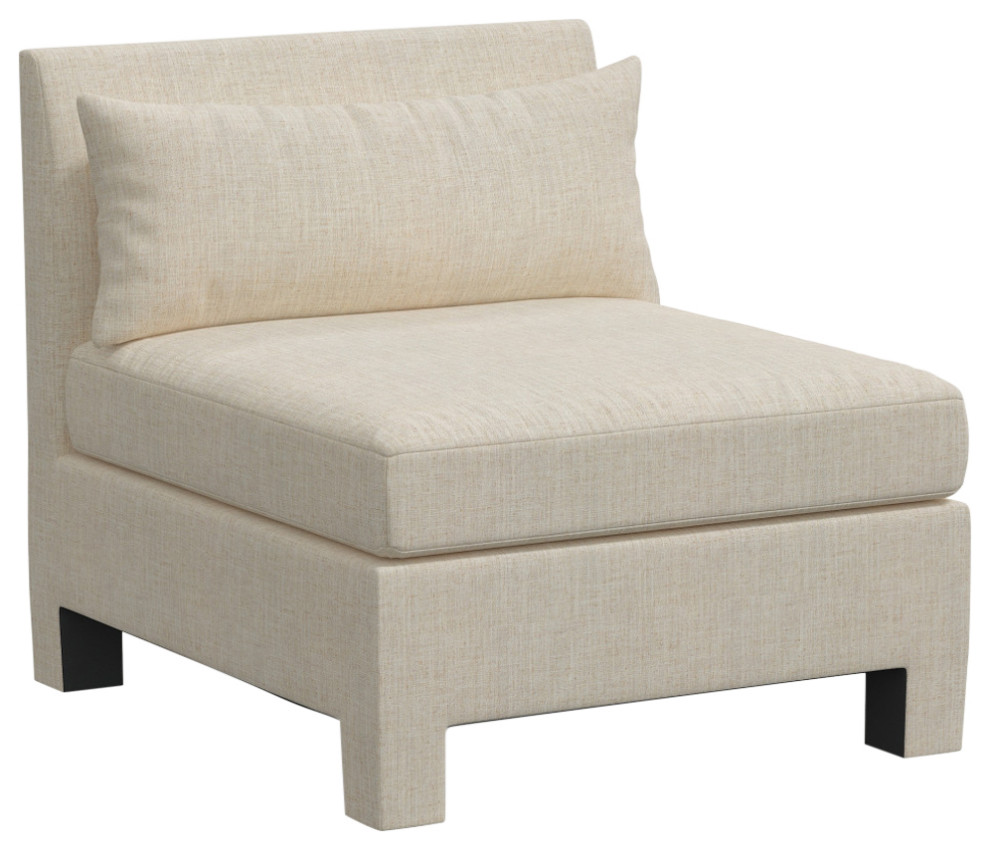 Sylvan Armless Chair  Linen Talc   Transitional   Armchairs And Accent Chairs   by Skyline Furniture Mfg Inc  Houzz