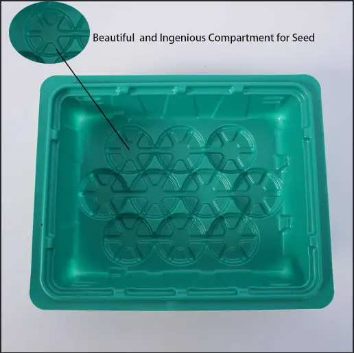 Non toxic Polystyrene Cabbages Seed Tray Good Quality Thicken Green Color Seedlingplant Tray for Growing Seedlings