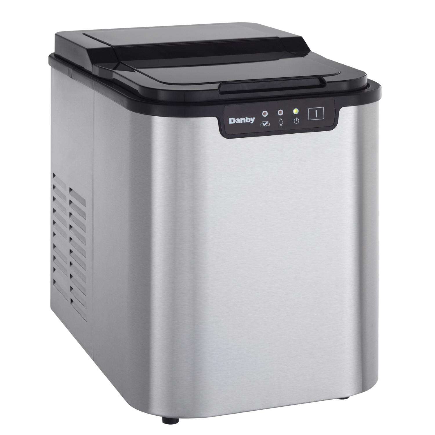 Danby 2 lb Black/Silver Stainless Steel Ice Maker 120 W