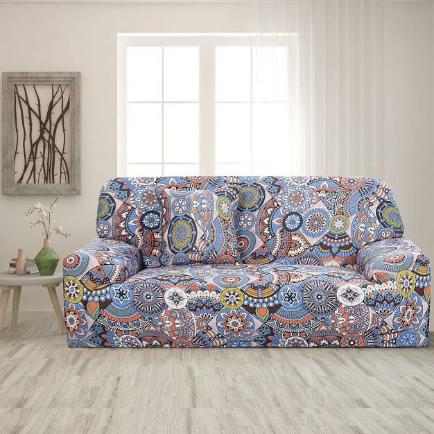 Piccocasa Stretch Sofa Cover Printed Couch Slipcover For Sofas Elastic Furniture With One Pillowcase