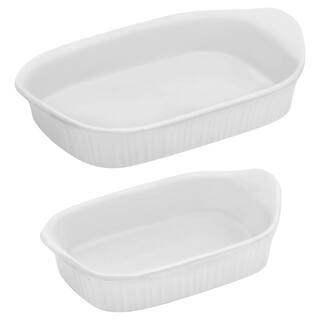 Corningware French White 2-Piece Ceramic Bakeware Set 1115855