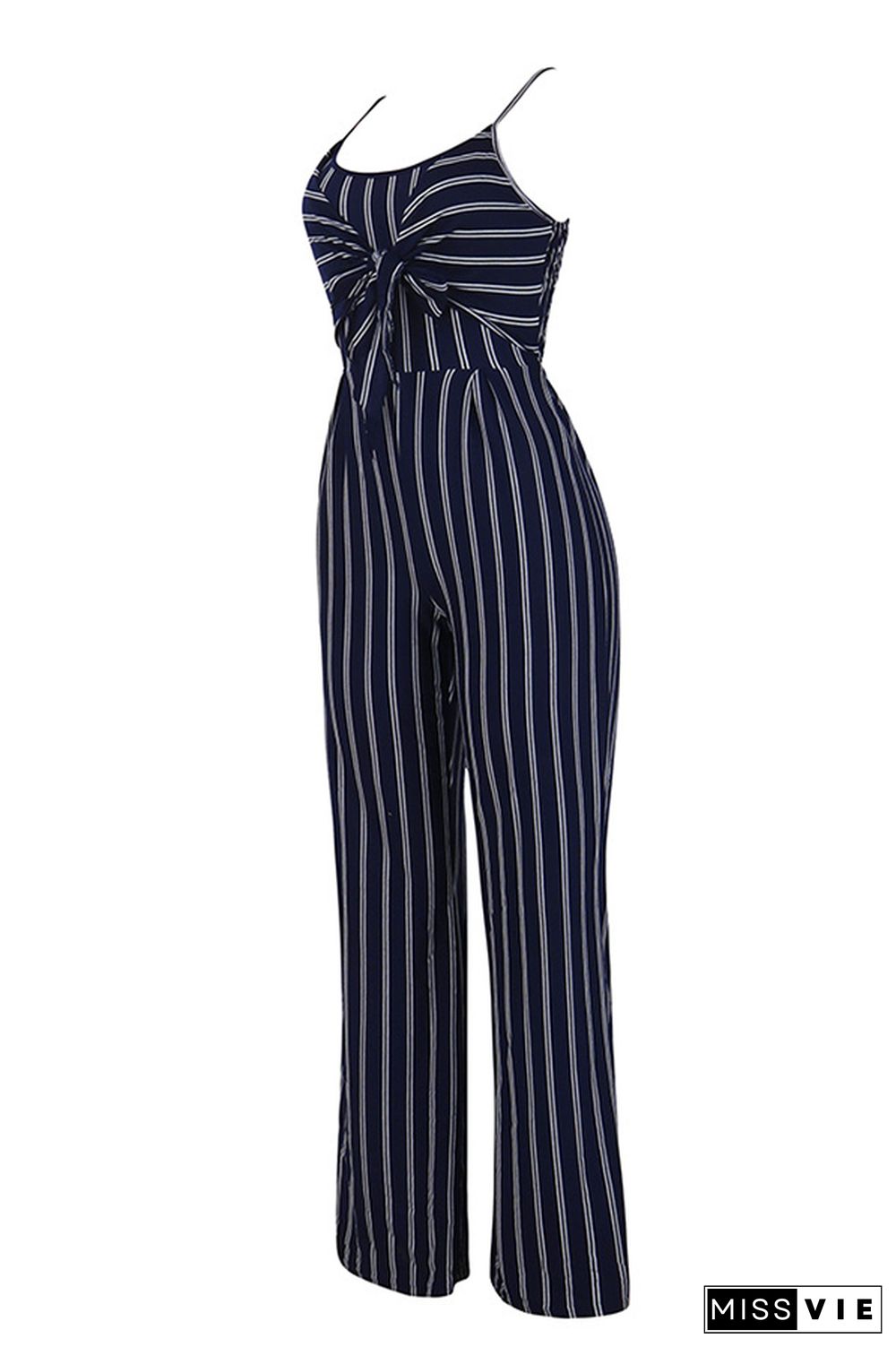 Royal blue Euramerican Striped One-piece Jumpsuit