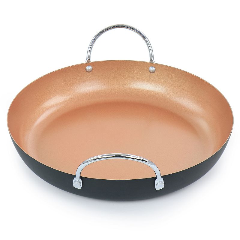 Oster Cocina Stonefire Carbon Steel Nonstick 11 Inch Paella Pan in Copper