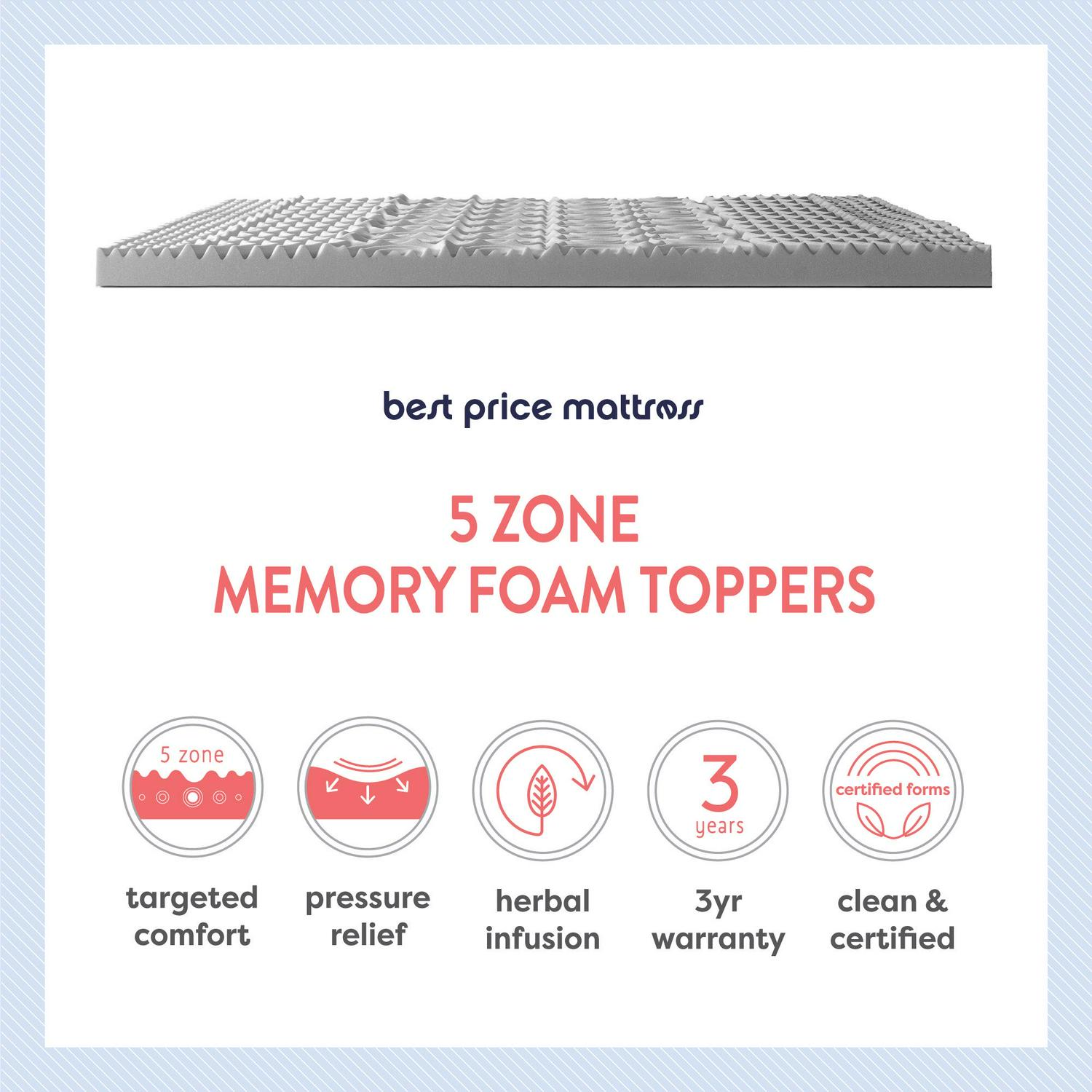 Mellow Memory Foam Mattress Topper Full Infused 3 inch