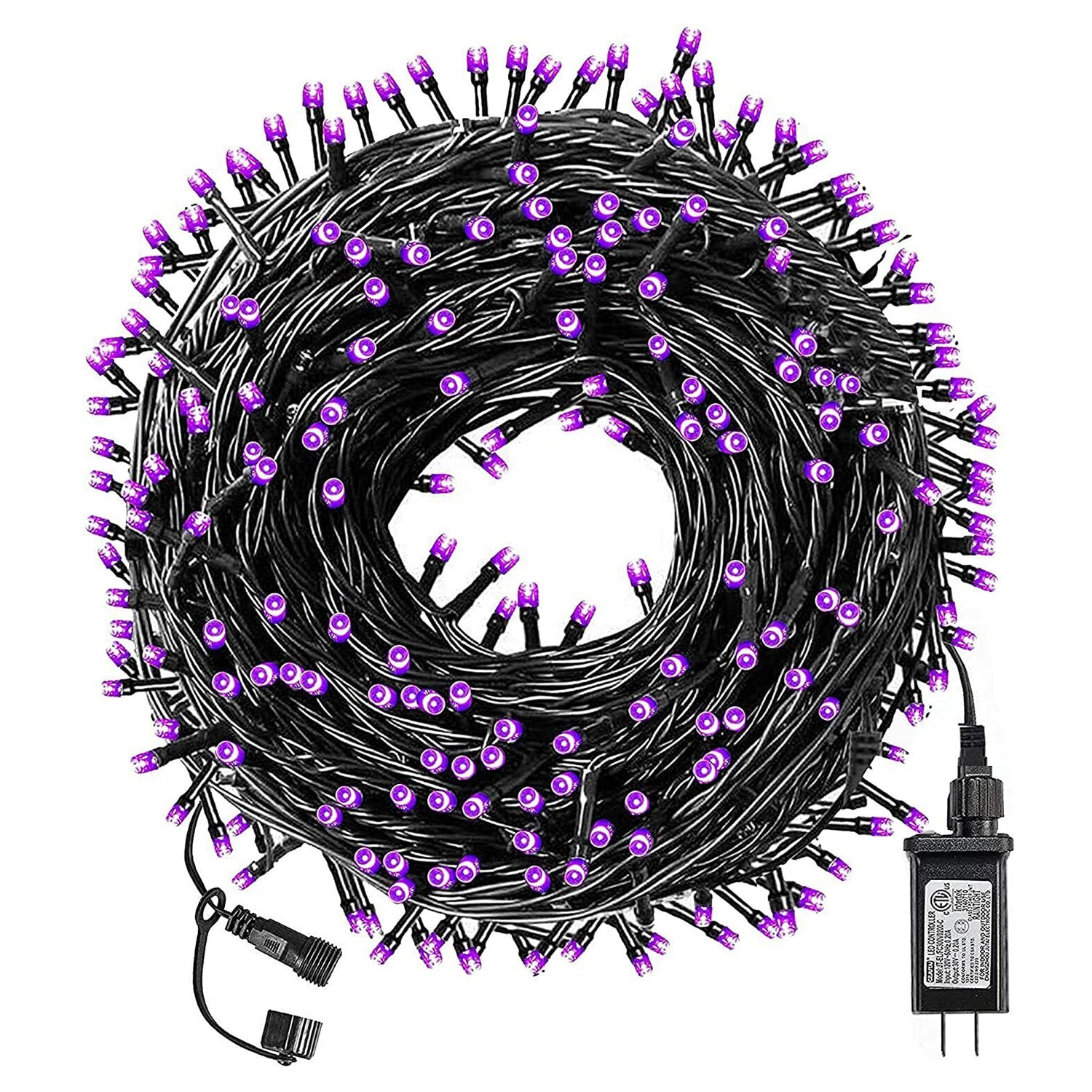 Purple Halloween Lights 100ft 300 LED Outdoor String Lights with 8 Lighting Modes Plug Party Decor