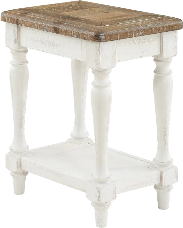 Augusta White Chairside Table