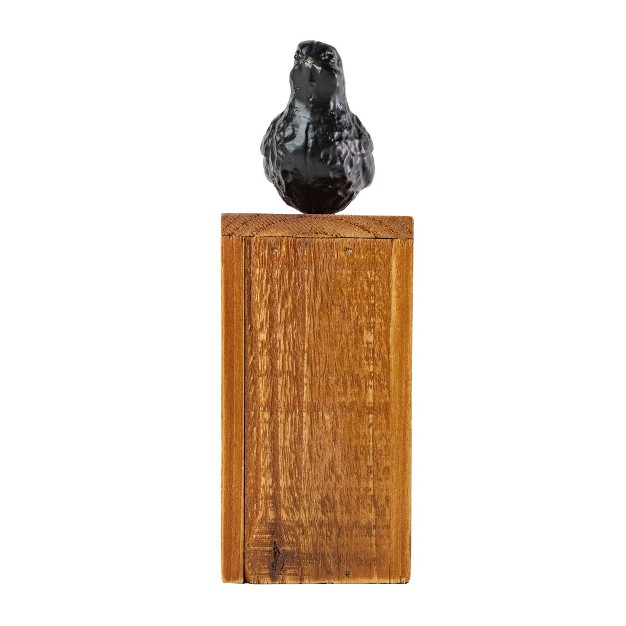 Black Bird Figure Cast Iron Wood amp Mdf Foreside Home amp Garden