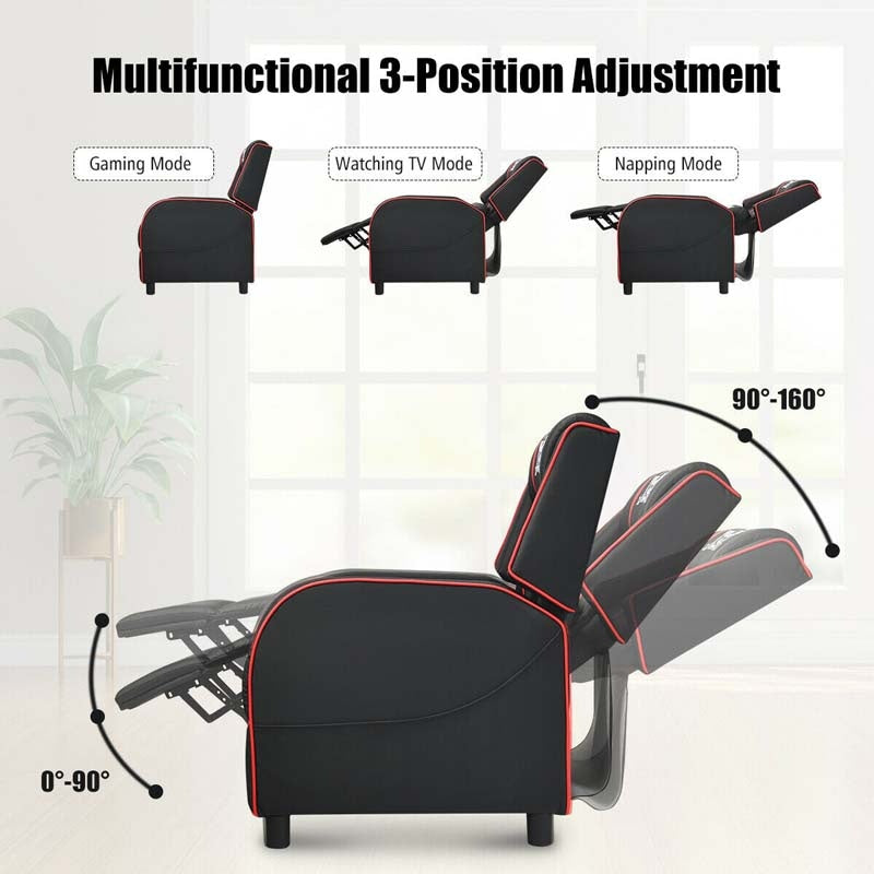 Massage Gaming Recliner Chair with Footrest, Racing Style Gaming Sofa, Lounge Sofa, PU Leather Single Sofa, Home Theater Seat