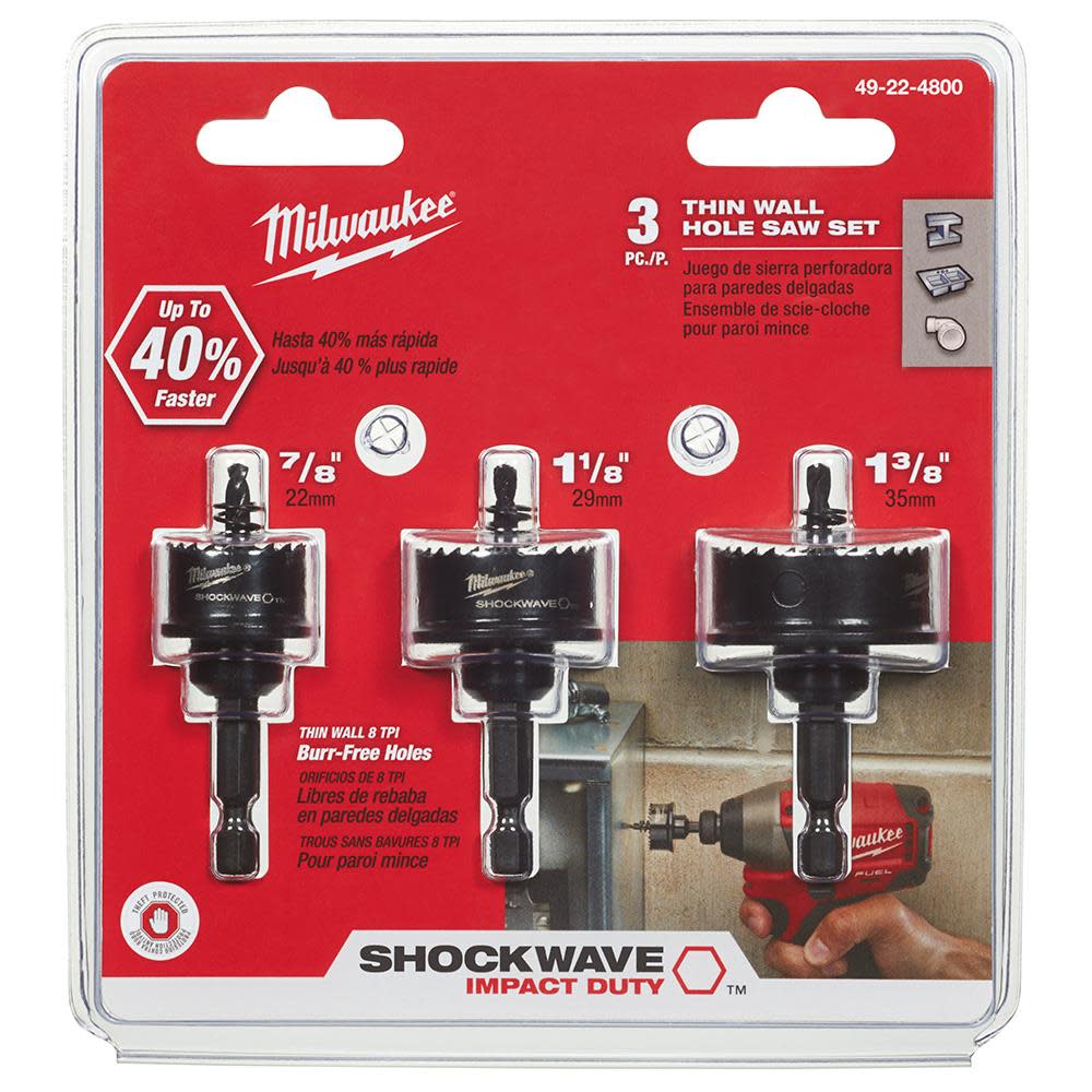 SHOCKWAVE™ Impact Hole Saw 3-Piece Set ;