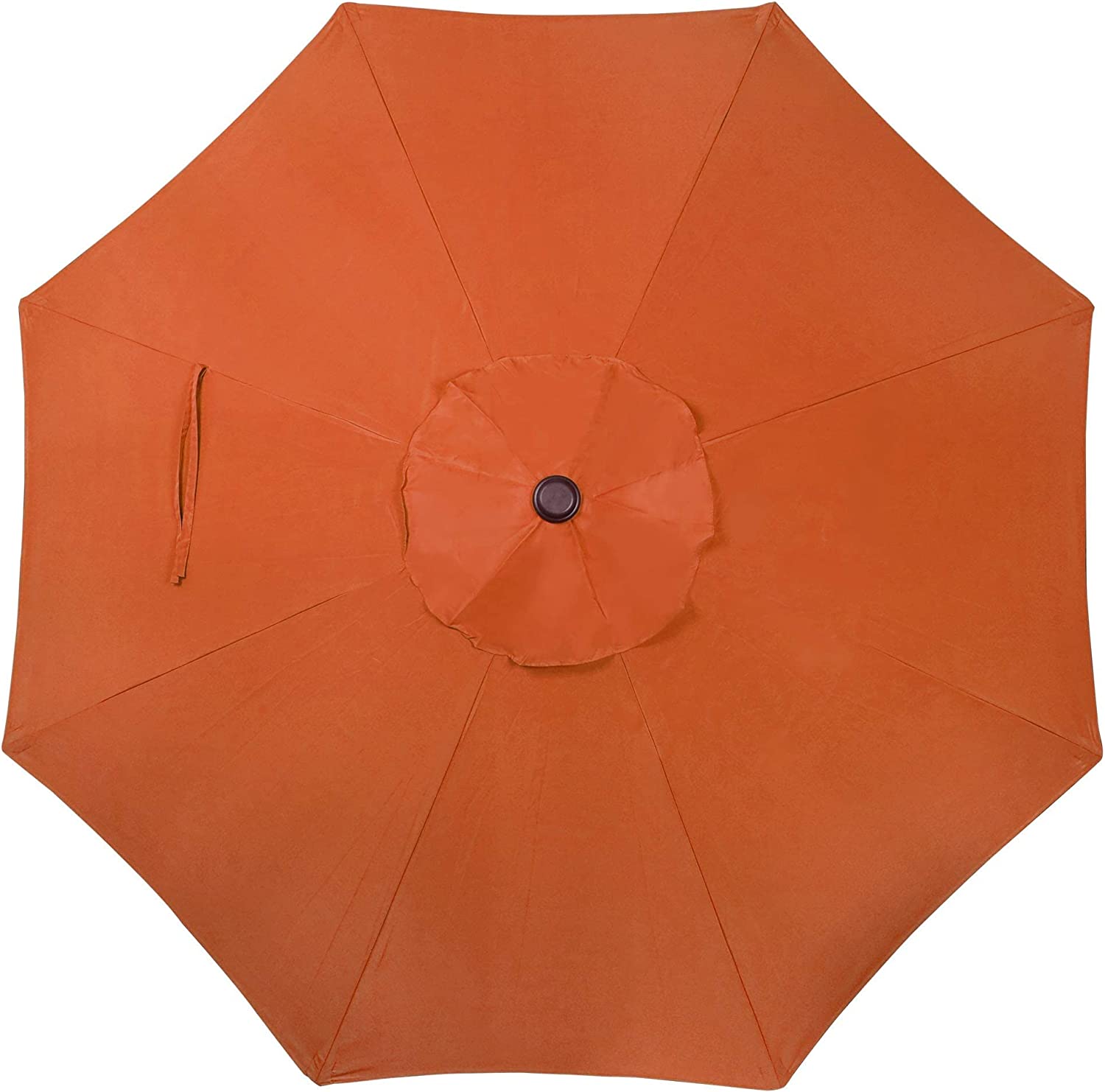 9' Outdoor Market Patio Umbrella with Push Button Tilt and Crank, 8 Ribs (Tan)