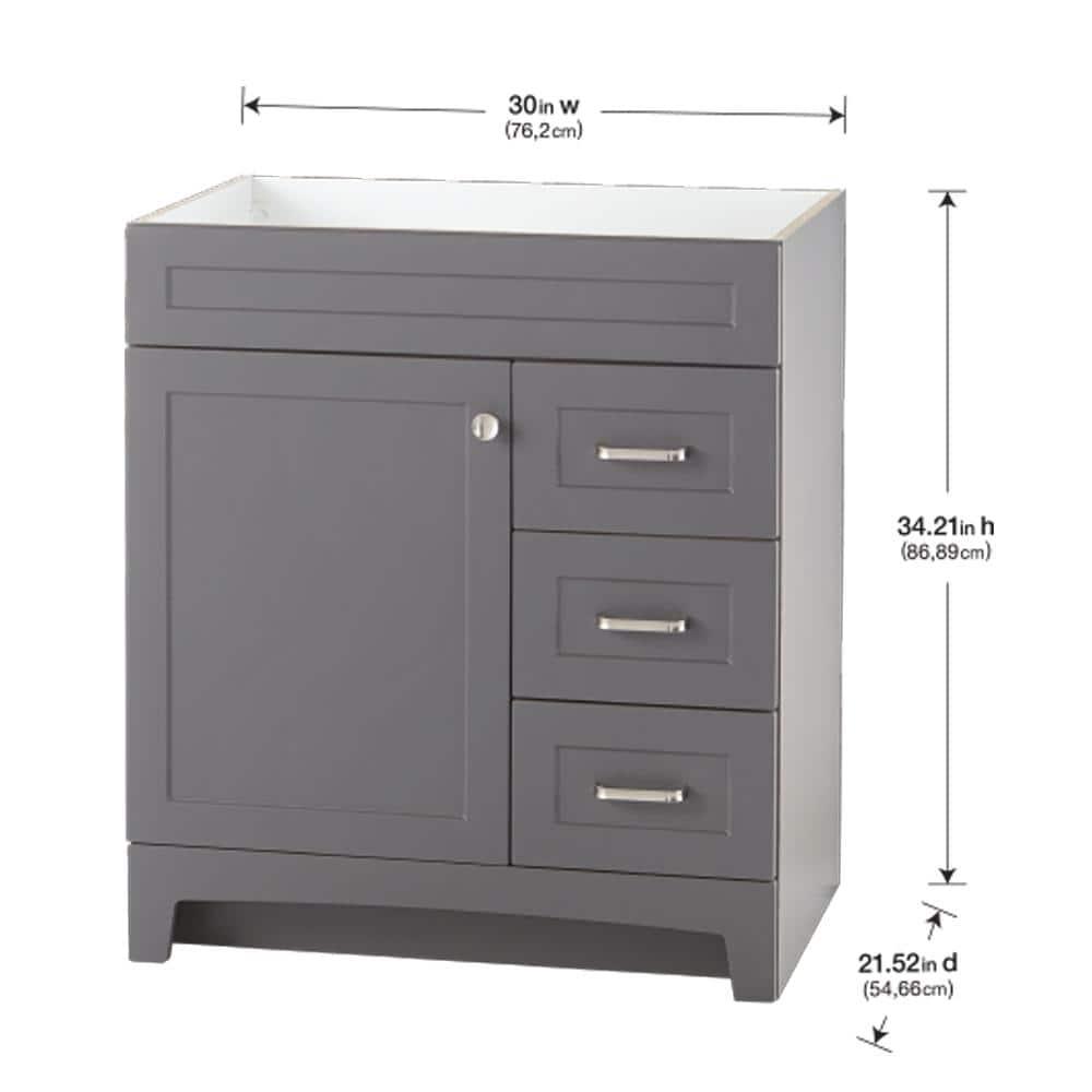 Home Decorators Collection Thornbriar 30 in W x 21 in D Bathroom Vanity Cabinet in Cement