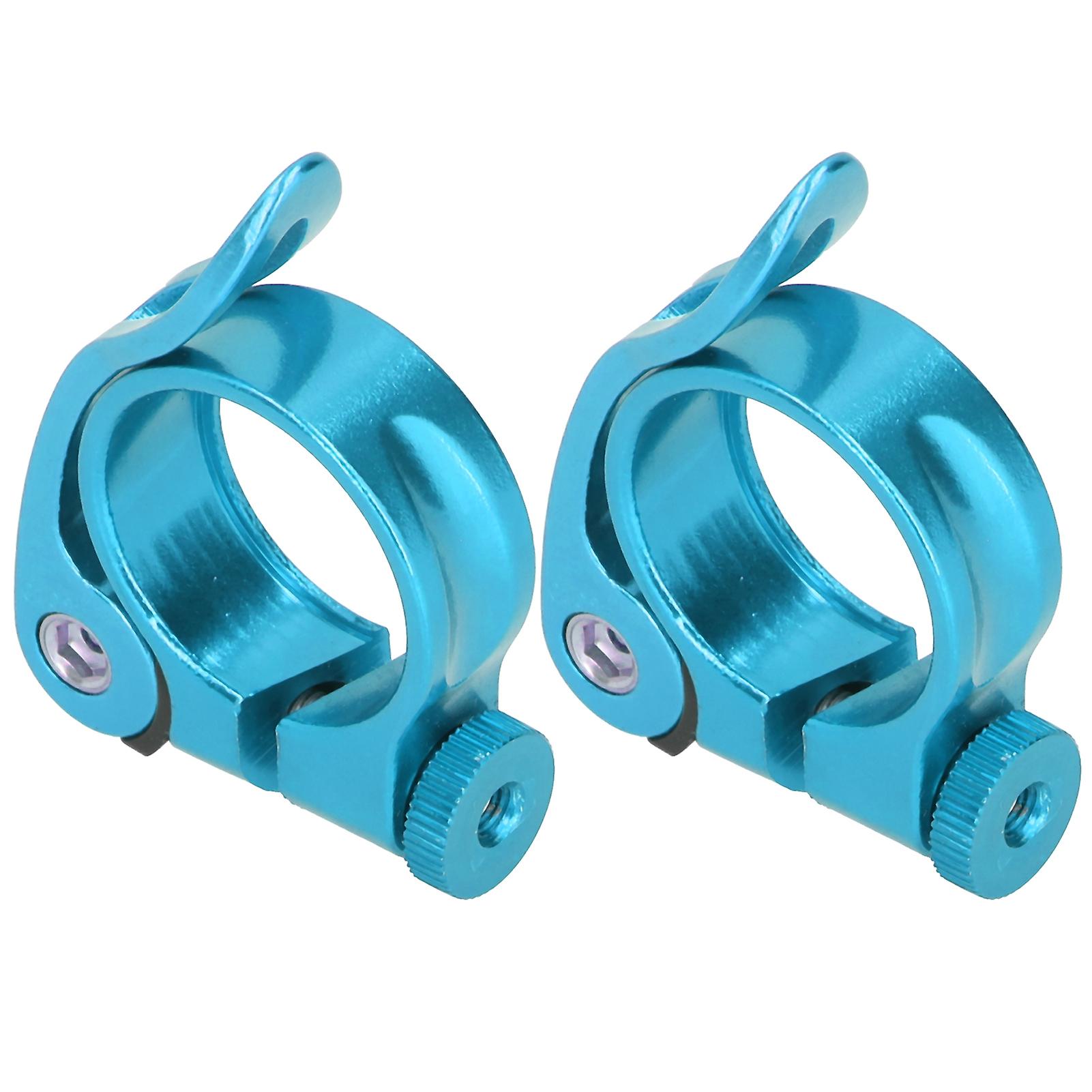 2pcs/set 31.8mm Bicycle Seatpost Clamp Quick Release Clip For 27.2mm Bike Seatpostblue