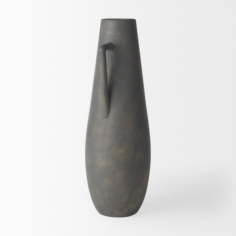 Kilian Brown And Gray Ceramic Double Ear Vase (17\