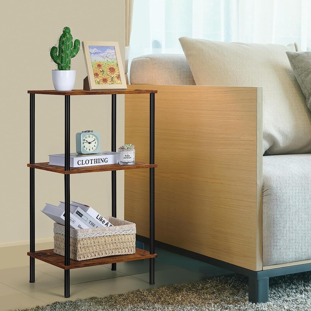 3 Tier Tall Side Table with Storage