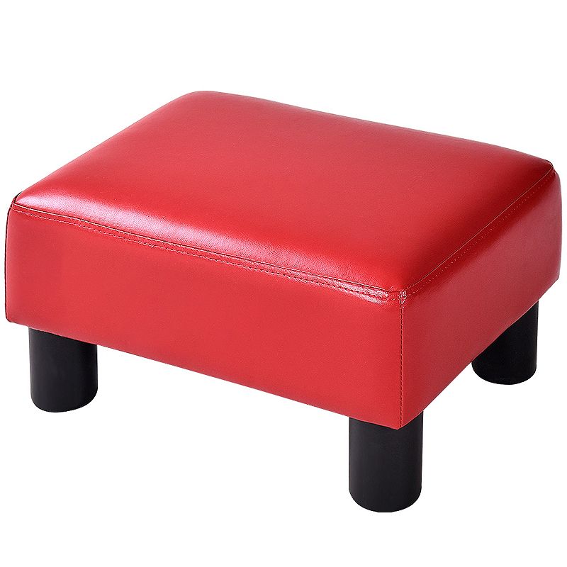 Small PU Leather Rectangular Seat Ottoman Footstool