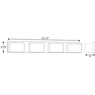 Progress Lighting Ace LED Collection 4-Light Polished Chrome Etched Glass Modern LED Bath Vanity Light P2145-1530K9